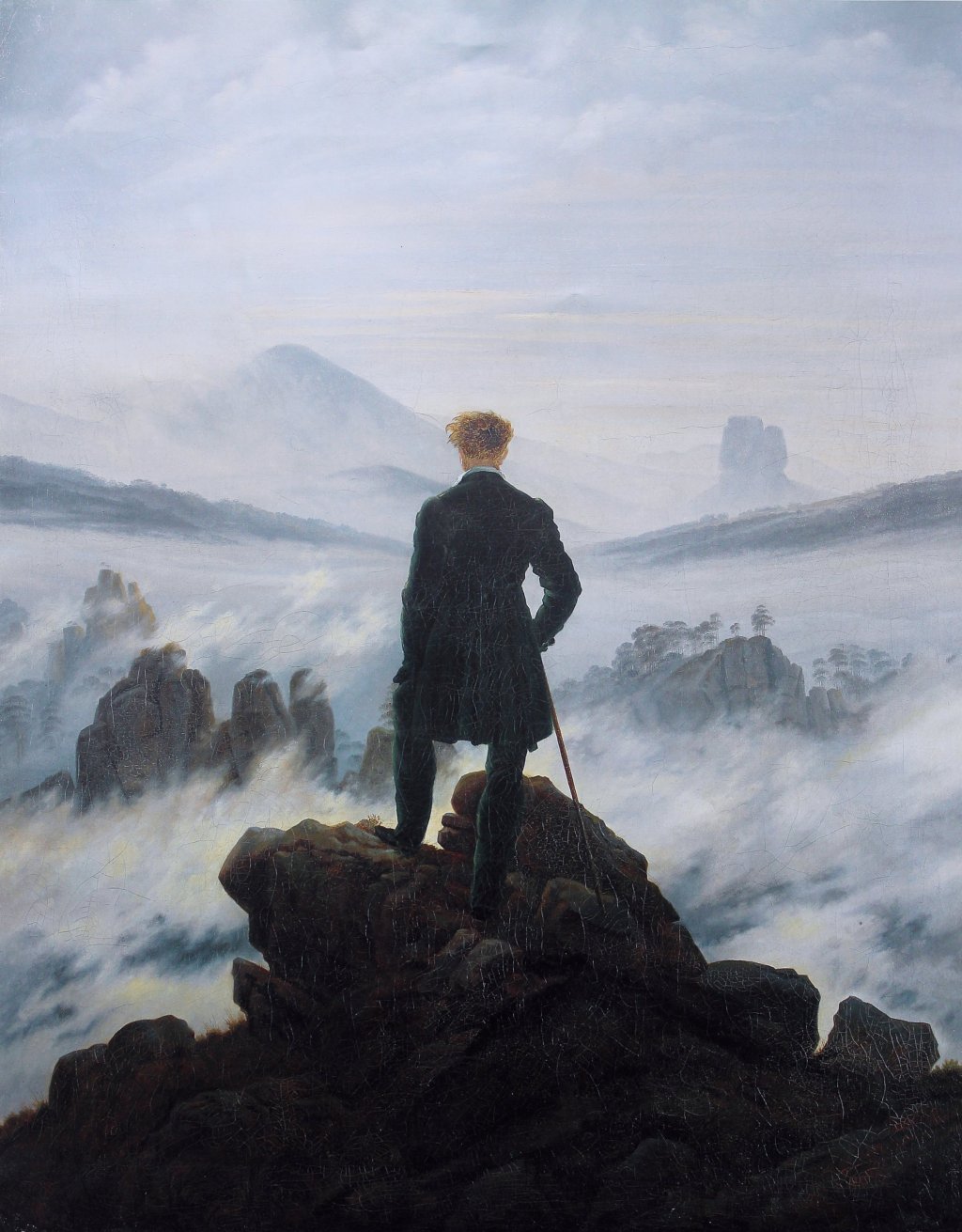 Wanderer above the Sea of Fog (1818), Caspar David Friedrich.