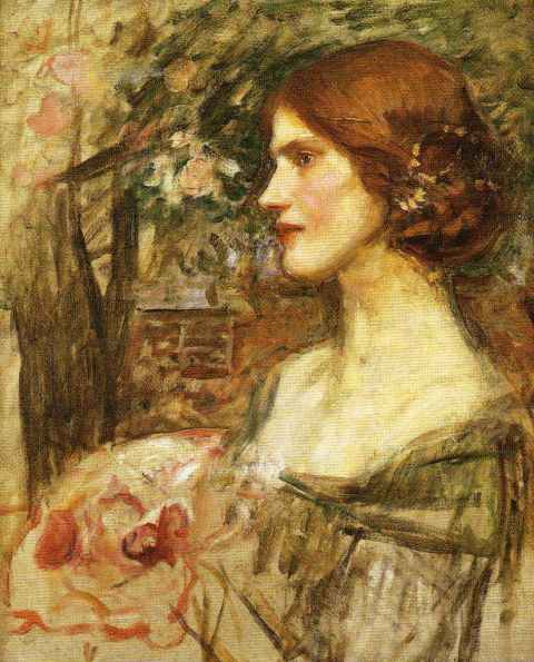 Study of a Young Woman by John William Waterhouse c. 1909.
